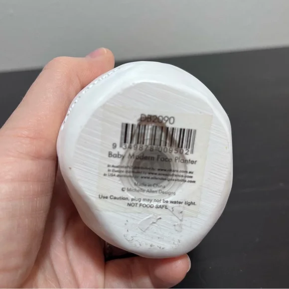 Artistic Baby Modern Face Planter in White and Brown by Michelle Allen - Picture 6 of 13